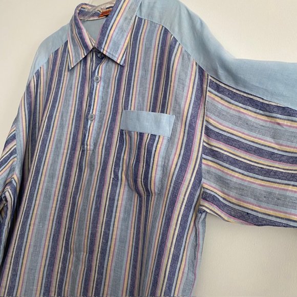 Prestige Men's Striped Linen Shirt Casual Wear - 2XL - Picture 3 of 7